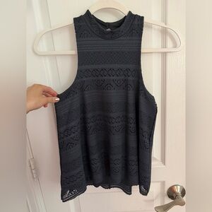 Hollister Navy Lace Sleeveless Top